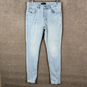 Purple Brand 800080 Jeans Mens 31x32 Light Wash Blue Skinny Stretch Distressed